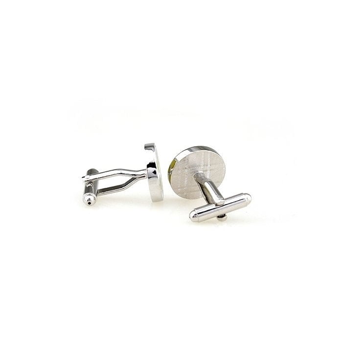 Yellow with white Background Forget Me not Flower Cufflinks Cuff Links Image 3