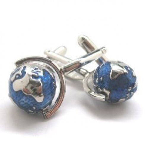 Spinning Globe Cufflinks Around the World Sailing Traveler Cuff Links Image 3