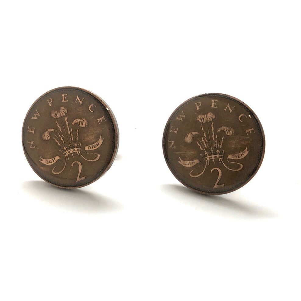 Birth Year Enamel Cufflinks British Royal  2 Pence Coin England Jewelry World Cuff Links Three Pence Enamel Coin Jewelry Image 4