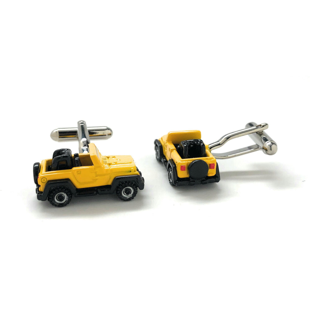 Jeep Cufflinks Off Road Custom Cufflinks Yellow Unique Car Racing Race Wedding Cufflinks Cuff Links Husband Gifts for Image 2