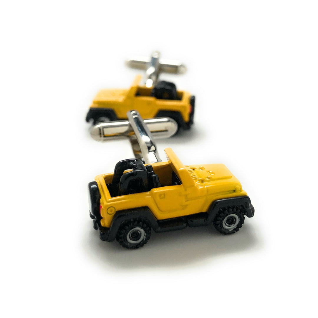 Jeep Cufflinks Off Road Custom Cufflinks Yellow Unique Car Racing Race Wedding Cufflinks Cuff Links Husband Gifts for Image 3