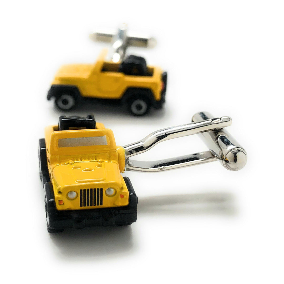 Jeep Cufflinks Off Road Custom Cufflinks Yellow Unique Car Racing Race Wedding Cufflinks Cuff Links Husband Gifts for Image 4