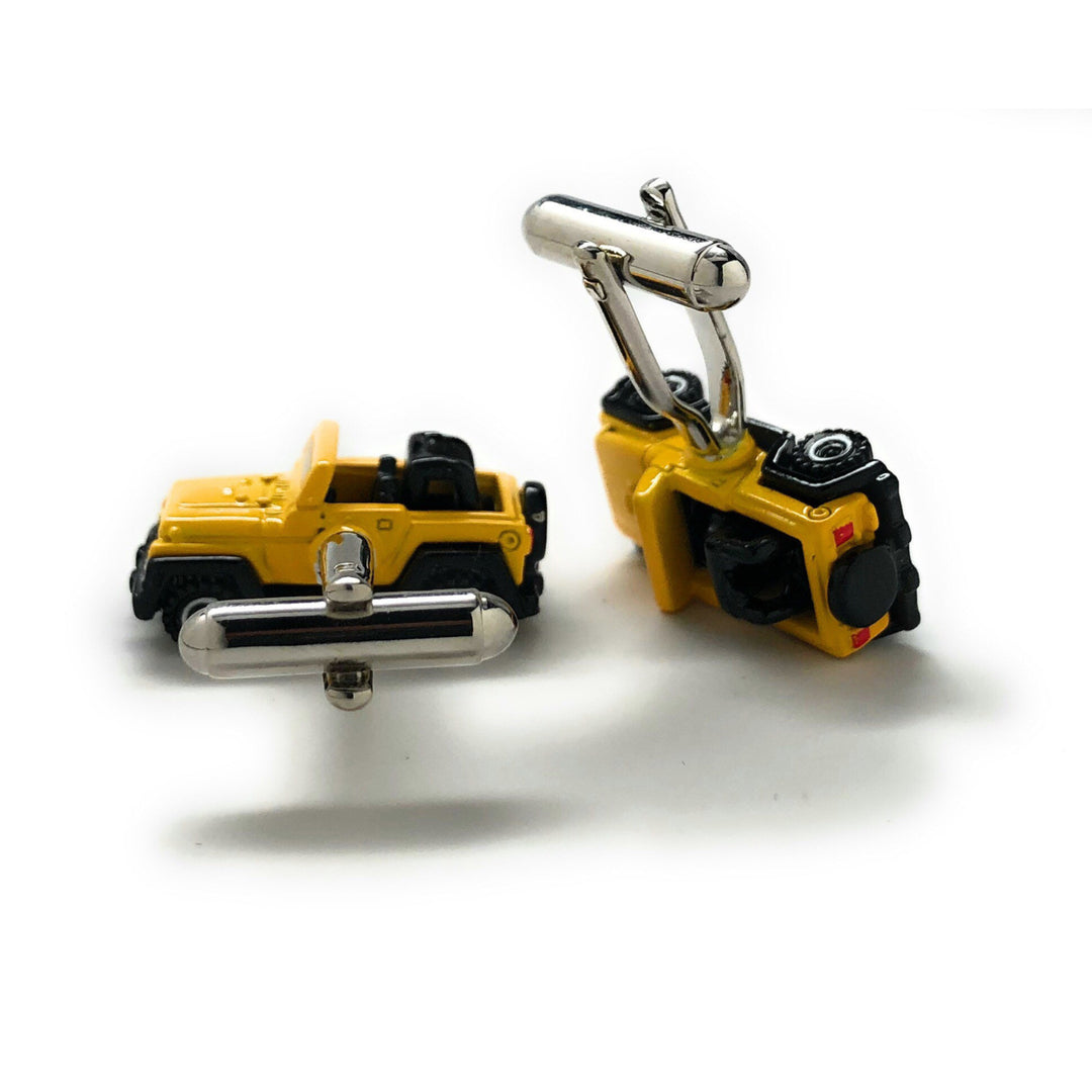 Jeep Cufflinks Off Road Custom Cufflinks Yellow Unique Car Racing Race Wedding Cufflinks Cuff Links Husband Gifts for Image 4