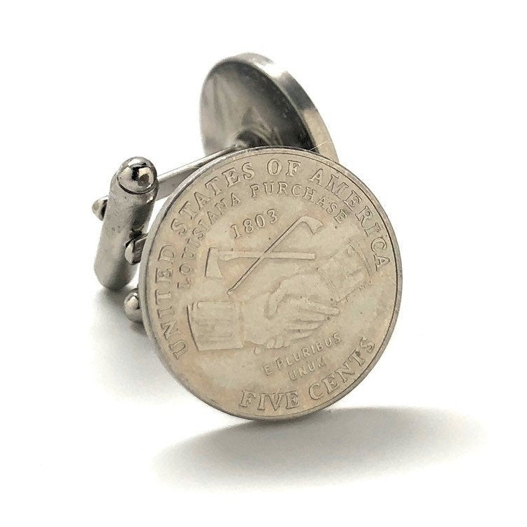 US Louisiana Purchase Nickel Cufflinks uncirculated 2005 Specially United States Government Issue Coins Rare Coins Image 4