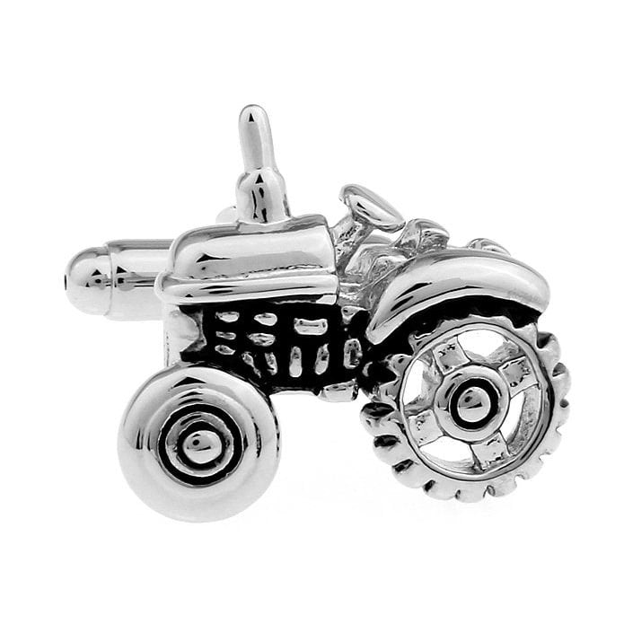 Silver Tone Tractor Cufflinks Gifts for Dad Cuff Links Farmer Farm Agriculture Personalized Gifts Americas Image 1