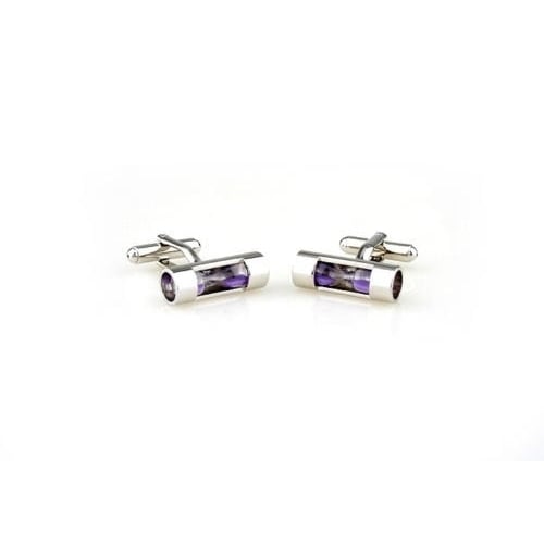 Hour Glass Cufflinks Purple Working Time Keeper Cuff Links Image 2