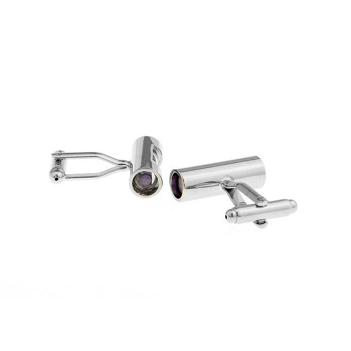 Hour Glass Cufflinks Purple Working Time Keeper Cuff Links Image 3