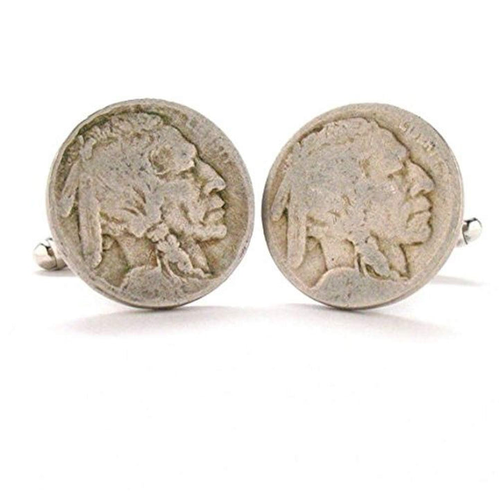 Birth Year Birth Year Indian Cufflinks Cuff Links Buffalo Nickle Coin Native American Cowboy Vintage Antique Suit Image 1