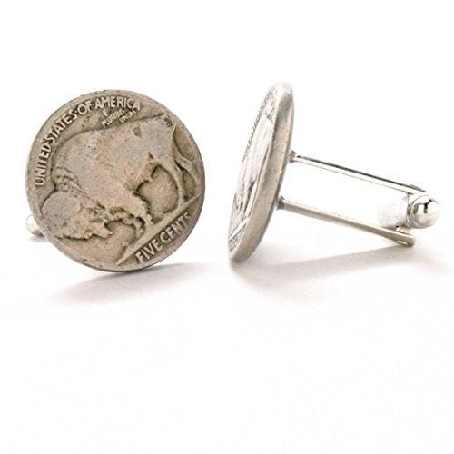 Birth Year Birth Year Buffalo Nickle Cufflinks Cuff Links Coin Wild West Cowboy Indian Image 2