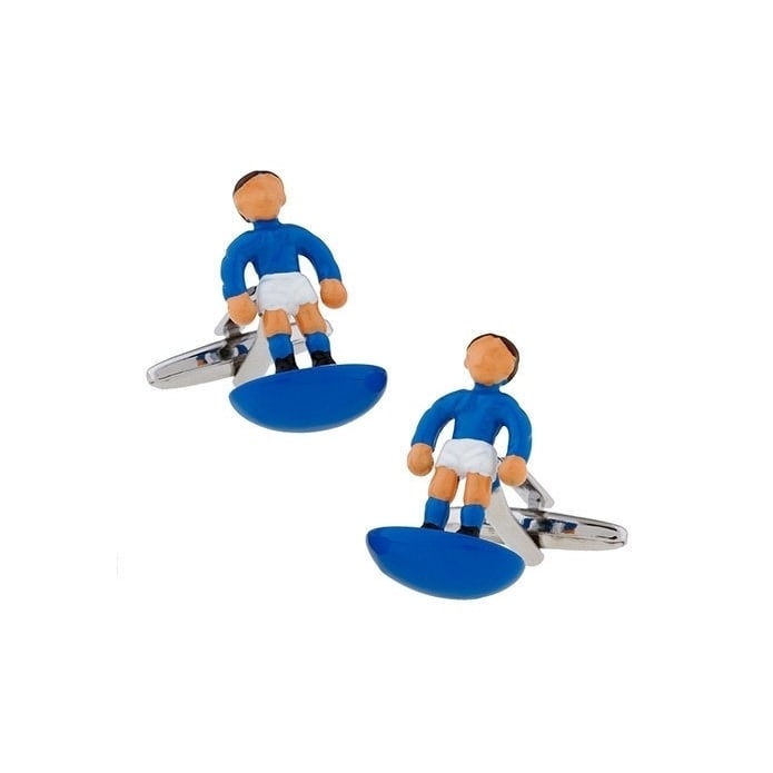 White Blue Enamel Unique Foosball Cufflinks Table Football Game Cufflinks Cuff Links Image 1