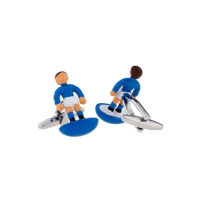 White Blue Enamel Unique Foosball Cufflinks Table Football Game Cufflinks Cuff Links Image 2