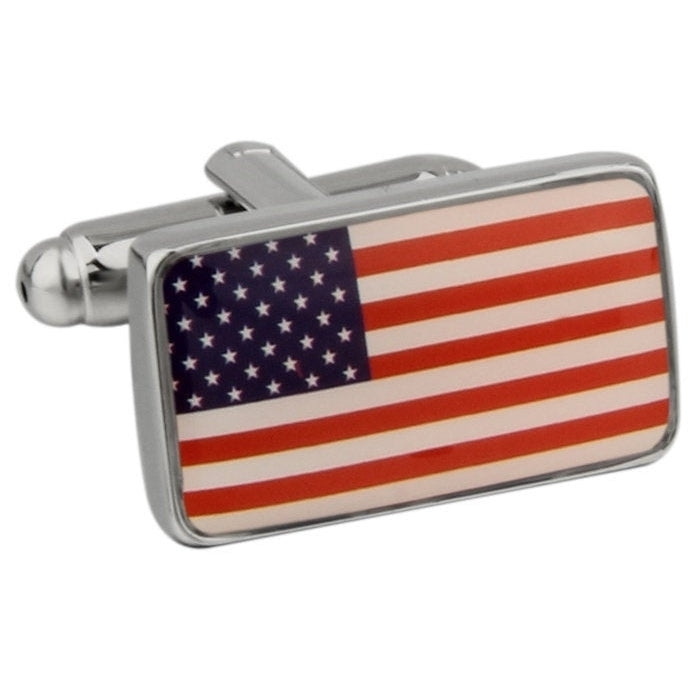 American Flag Cufflinks United State of America US Flag Cuff Links Image 1