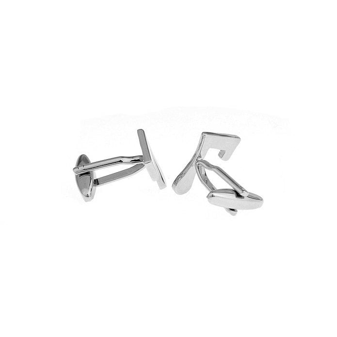 Silver Tone Number "7" Cufflinks Lucky 7 Cut Numbers Personal Cuff Links Image 2