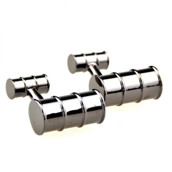 Oil Barrel Company Cufflinks Gunmetal Black Plated Unique Cuff Links Image 2