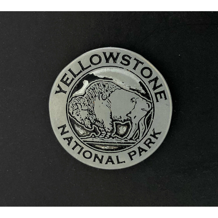 Enamel Pin Lapel Pin Yellowstone World Famous Buffalo Token Tie Tack Old Transit Tokens Classic Yellow Stone National Image 4