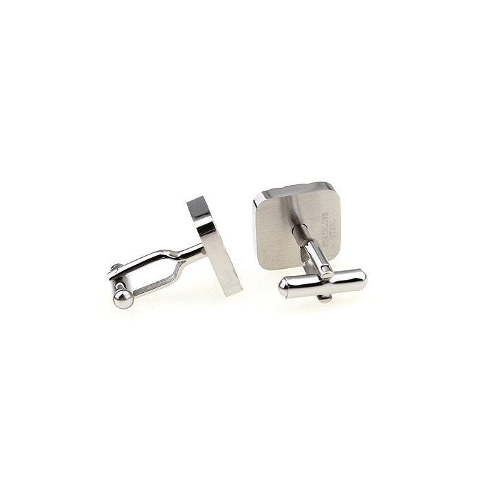 Stainless Steel Cufflinks Tread Maze Cufflinks Diamond Patterned Silver Unique Square Cuff Links Image 3