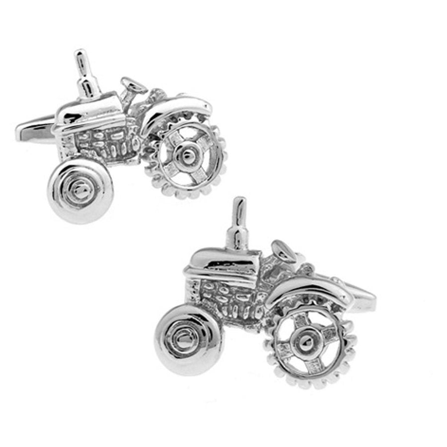 Silver Tractor Cufflinks Gifts for Dad Cuff Links Farmer Farm Agriculture Personalized Gifts Americas Heartland Image 1