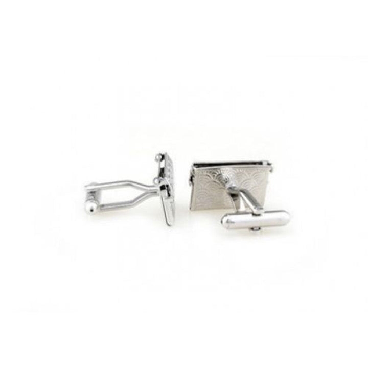 Ladies Purse Cufflinks Silver Ladies Purse Half-moon Etched Purse Opens Womens Beautiful Cuff Links Image 2