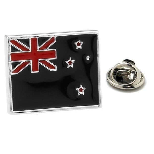 Enamel Pin Zealand Flag Lapel Pin Tie Tack Collector Pin Blue Red Enamel Flag Travel Souvenir Art Hand Painted Image 1