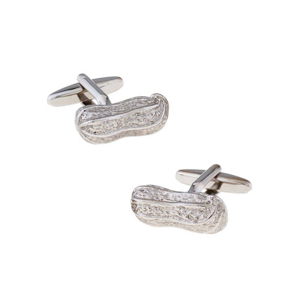 Working for Peanuts Cufflinks Silver Tone 3D Fun party Little Peanut Cuff Links Comes with Gift Box White Elephant Gifts Image 1