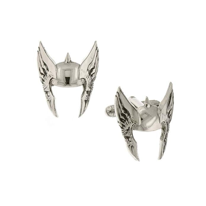 Norse Mythology Silver Thors Winged Helmet Cufflinks Super Hero Cuff Links Husband Gifts for Dad Gifts for Him Image 1