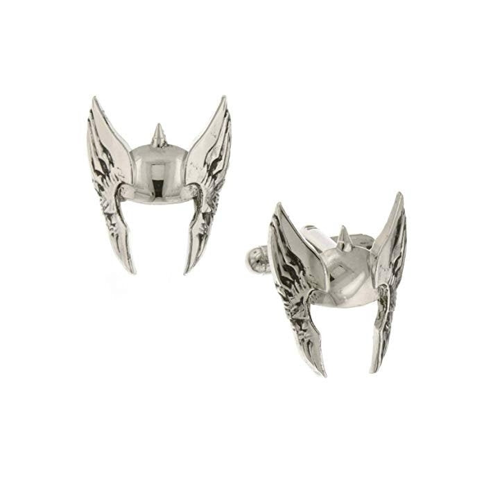 Norse Mythology Silver Thors Winged Helmet Cufflinks  Super Hero Cuff Links Husband Gifts for Dad Gifts for Him Image 1