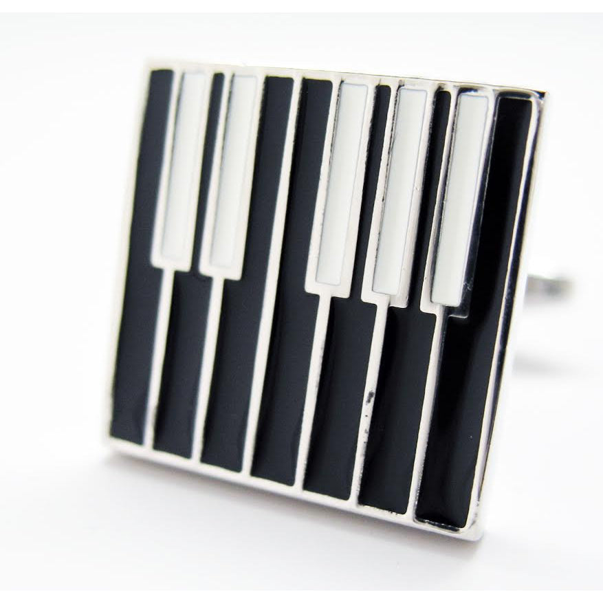 Black and White in Harmony Piano Keys Music Cufflinks Cuff Links Image 2
