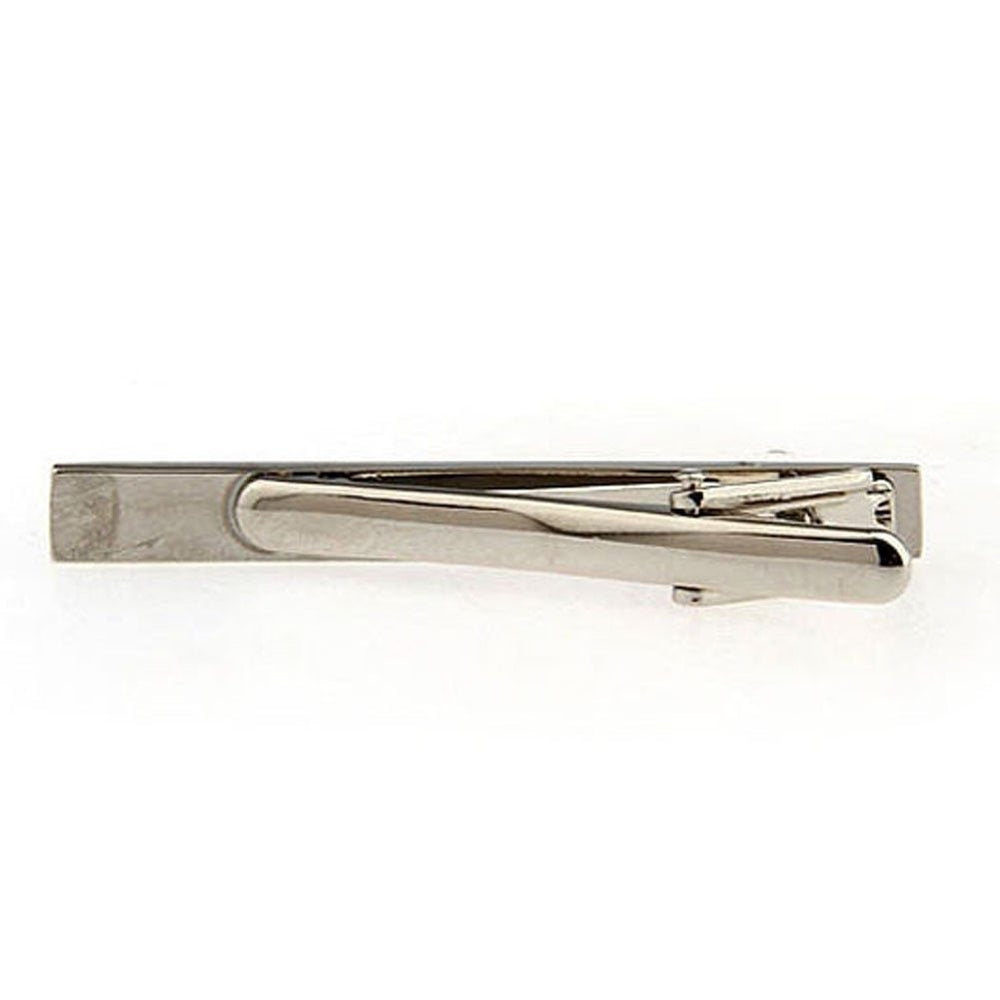 Houston Design Silver Repeating Mixed Pattern Men Tie Clip Tie Bar Silver Tone Very Cool Comes with Gift Box Image 2