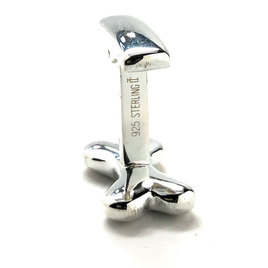 Sterling Silver Bone cufflinks .925 purity dog bone man s best friend Dr. cuff links comes with gift box Image 2