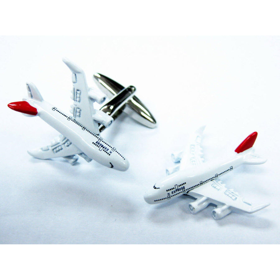 Aviation Pilot Cufflinks Jumbo Jet Jetliner Captain Airlines Transport Plane Airplane Cool Fun 3D Details Cuff Links Image 1