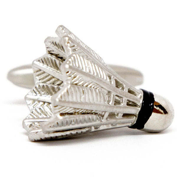 Silver Cufflinks Sports Cufflinks Badminton Cufflinks shuttlecock Birdie Silver tone Cuff Links Image 2