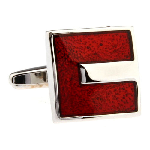 Red Silver Band Designer Cufflinks Cuff Links Image 1