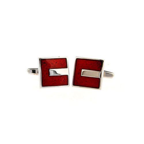 Red Silver Band Designer Cufflinks Cuff Links Image 2