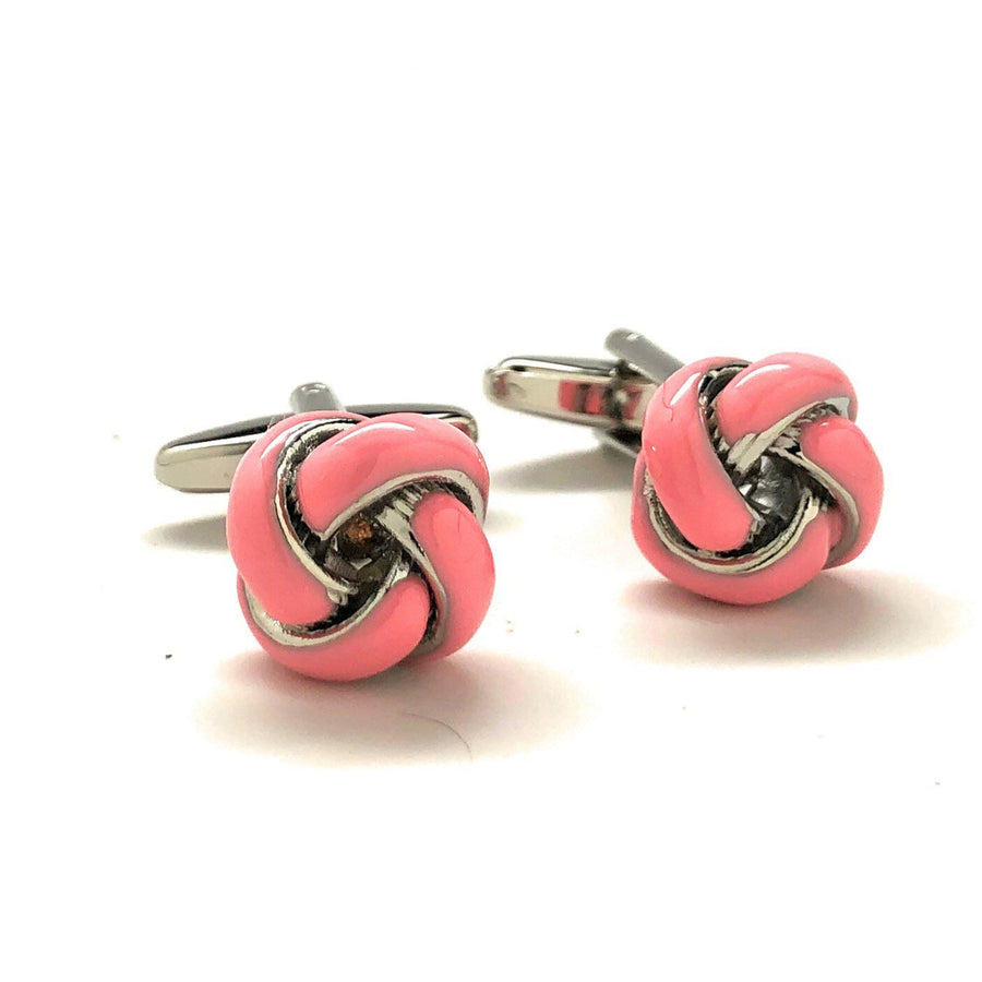 Pink Enamel Knots Cufflinks Cuff Links Fun Cuff Links Image 1