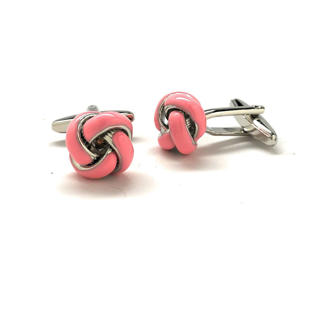 Pink Enamel Knots Cufflinks Cuff Links Fun Cuff Links Image 2