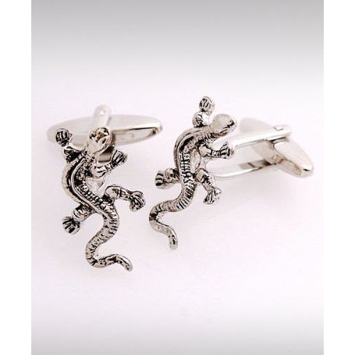 Silver Gecko Lizard Hot Sand Cufflinks Cuff Links Image 1