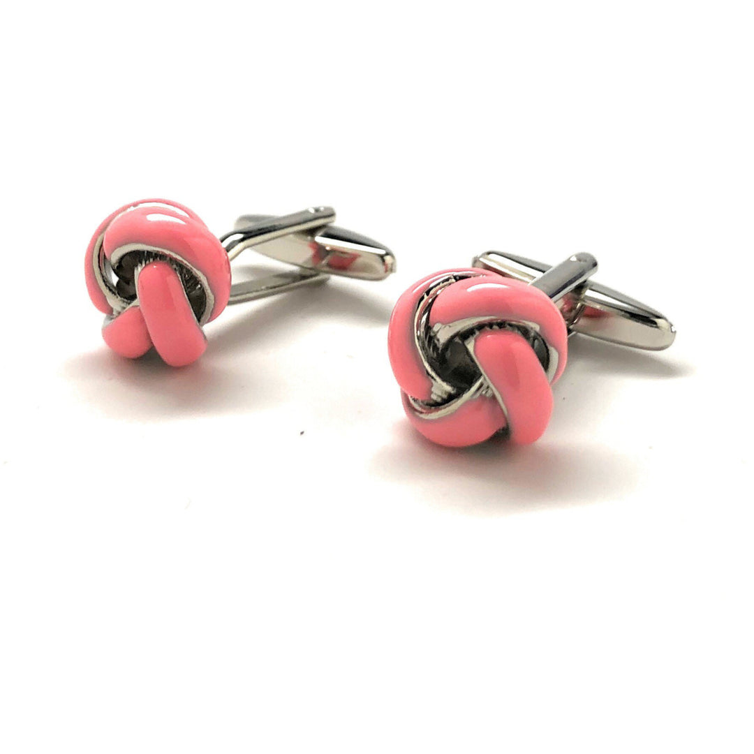 Pink Enamel Knots Cufflinks Cuff Links Fun Cuff Links Image 4