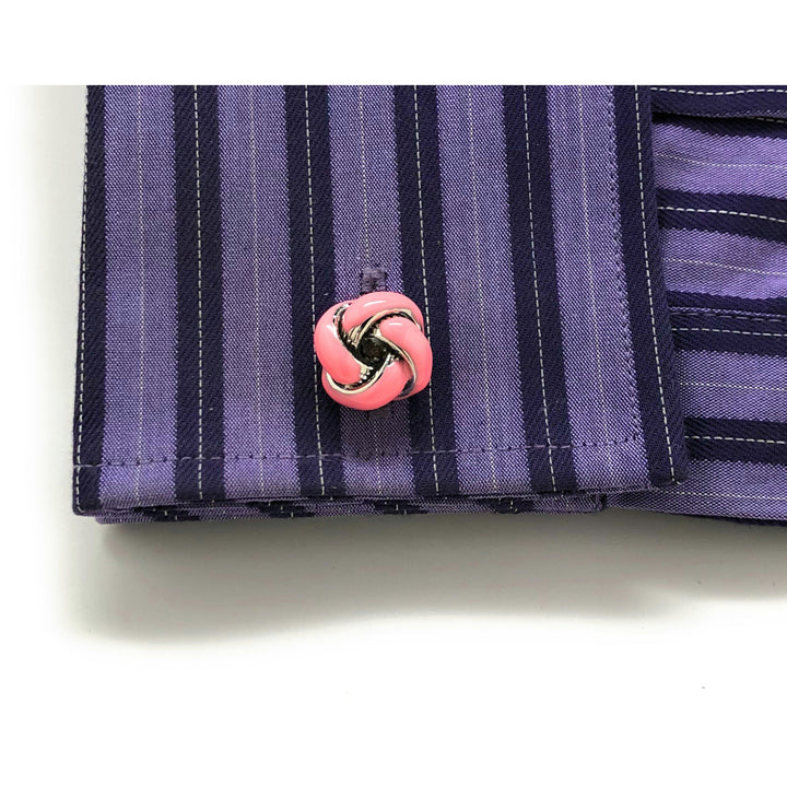 Pink Enamel Knots Cufflinks Cuff Links Fun Cuff Links Image 4