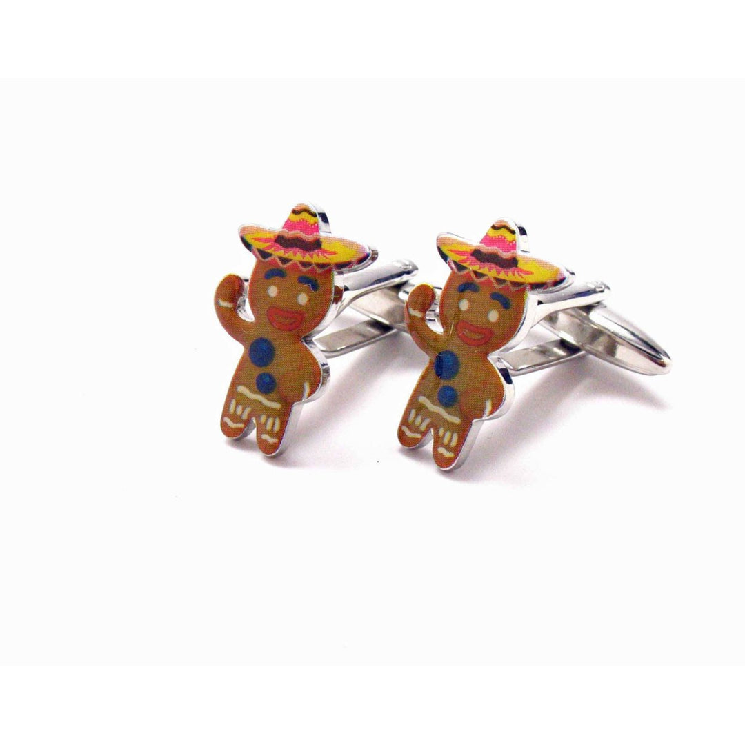 Gingerbread Man Cufflinks Not the buttons Cuff Links Christmas Halloween Movies white elephant gifts Image 2