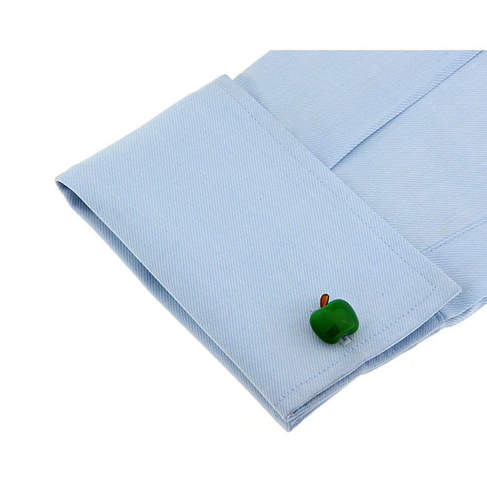 Green Granny Smith Apple Cufflinks Technology School Education Computers Cuff Links Comes with Gift Box teacher gifts Image 4