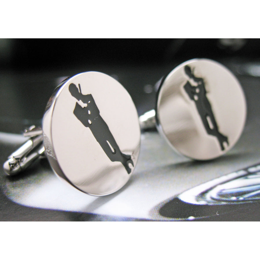 Super Spy Cufflinks Mens Cuff Links Original Poster Logo Silver Tone Custom Very Fun Rare Novelty Cool Dad Comes with Image 1