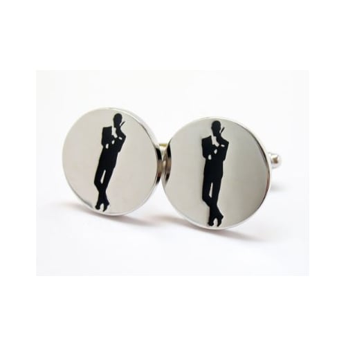 Super Spy Cufflinks Mens Cuff Links Original Poster Logo Silver Tone Custom Very Fun Rare Novelty Cool Dad Comes with Image 2