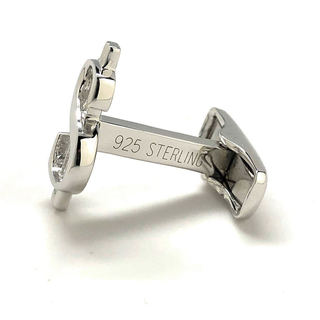 Sterling Silver Dollar Sign Financial Greenbacks Bankers Stock Broker Cuff Links Cufflinks Image 2