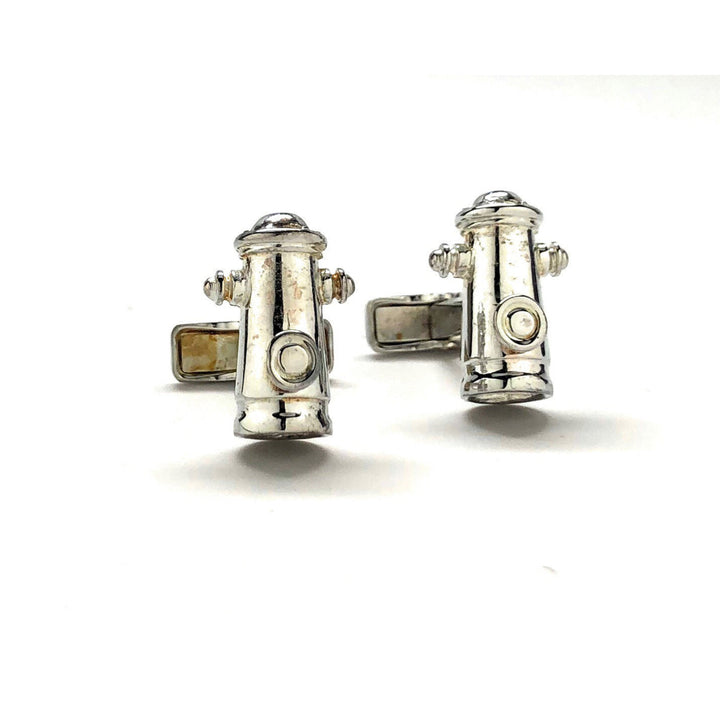 Sterling Silver Cufflinks Fire Hydrant Cufflinks Fire Fighters Hero Fireman Cuff Links Image 1