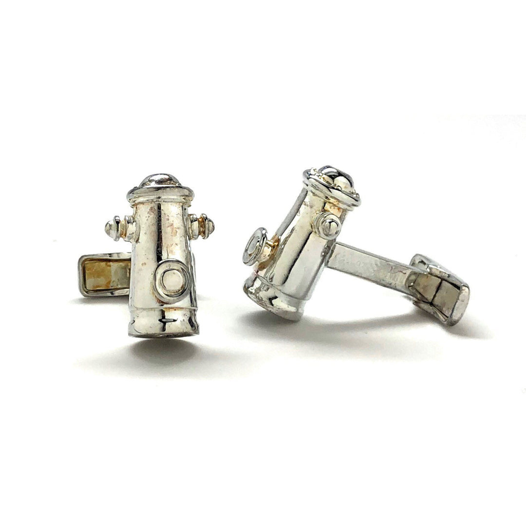 Sterling Silver Cufflinks Fire Hydrant Cufflinks Fire Fighters Hero Fireman Cuff Links Image 2