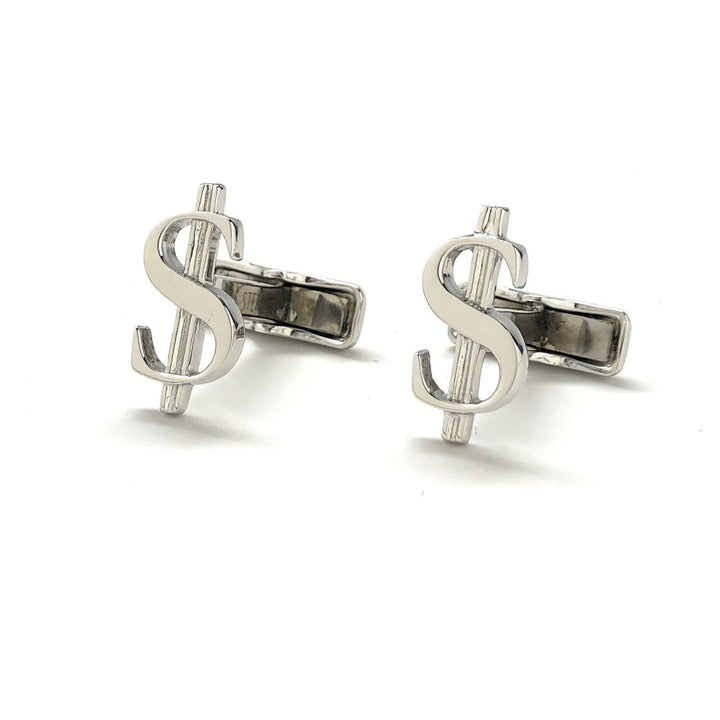 Sterling Silver Dollar Sign Financial Greenbacks Bankers Stock Broker Cuff Links Cufflinks Image 4