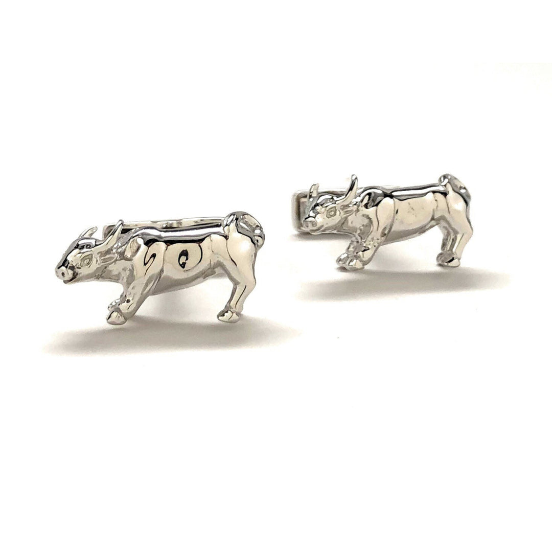 Sterling Silver Raging Bull Rider Matador Animal One of a Kind Animal Cufflinks Cuff Links Image 1