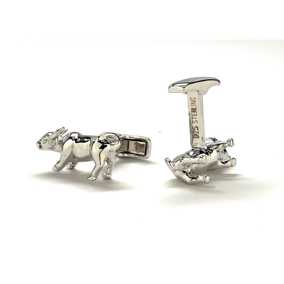 Sterling Silver Raging Bull Rider Matador Animal One of a Kind Animal Cufflinks Cuff Links Image 4