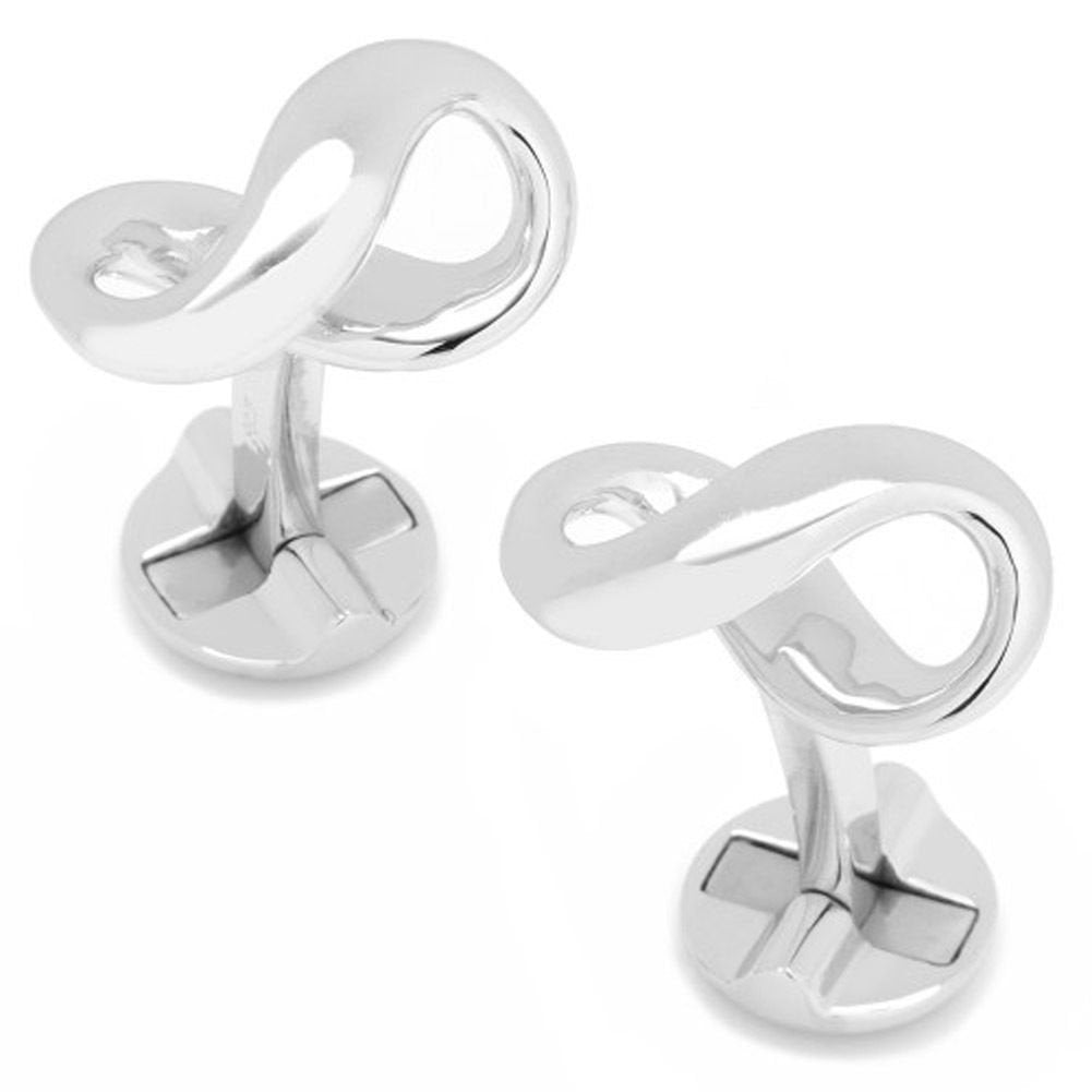 Sterling Silver Cufflinks Infinity Forever Symbol Wedding One of a Kind Cuff Links Image 1