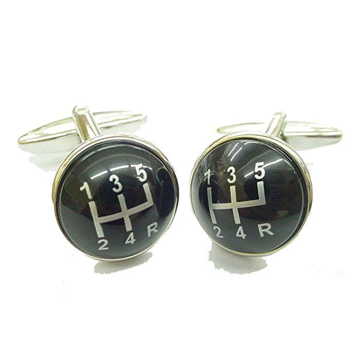 Gear Shifter Black Car Gears Heavy Automobile 5 Speed Manual Shifter One of Kind Cufflinks Cufflinks Image 1